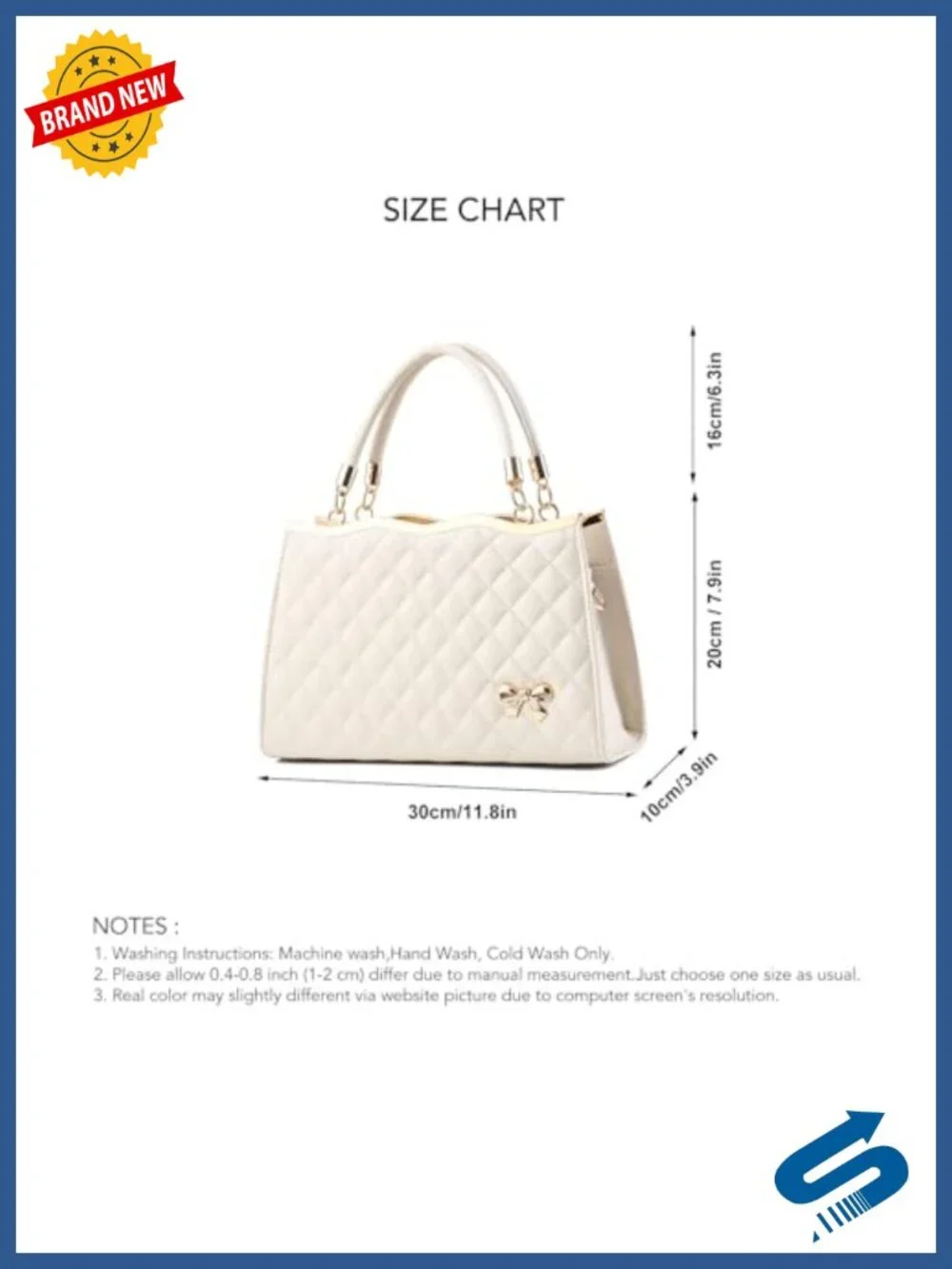 Large PU Embroidered Rhombus Top Handle Satchel Shoulder Bag